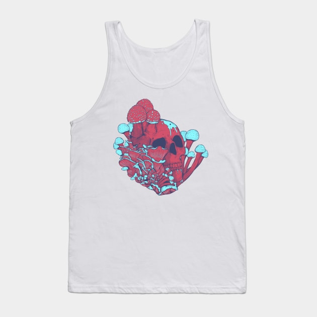 Fungi Skull Tank Top by Jess Adams